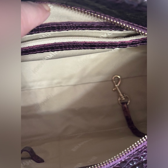 Brahmin Shimmering Purple Crocodile Satchel - Picture 3 of 11